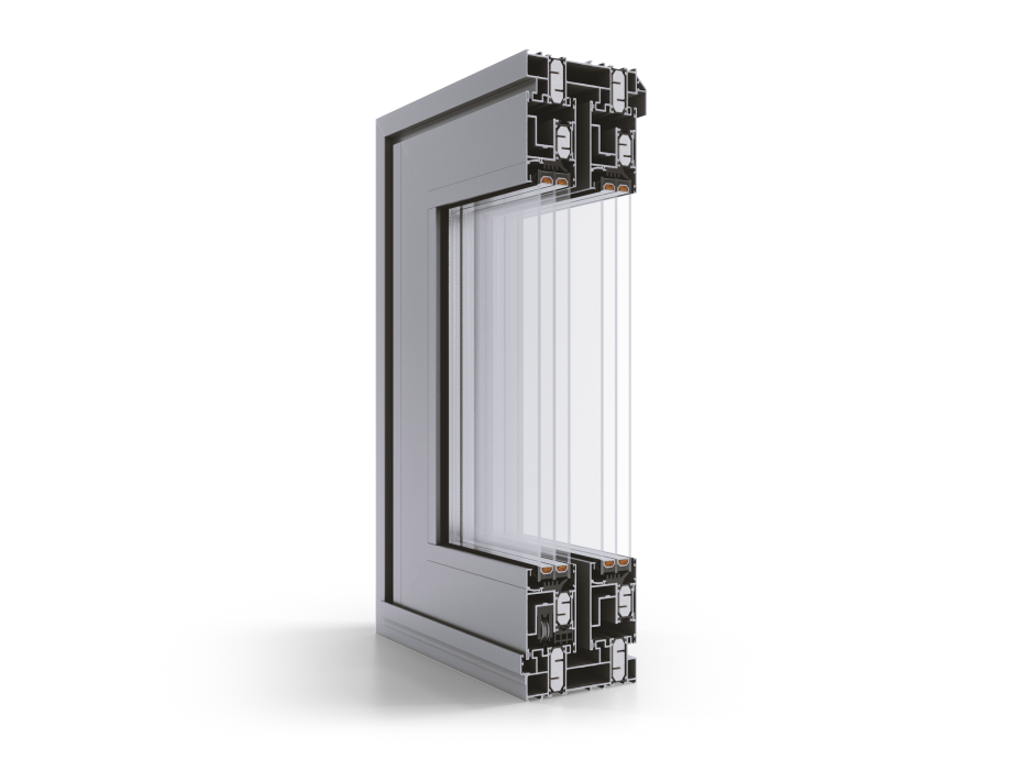 Ultraglide plus schuifpui illustratie met doorsnede