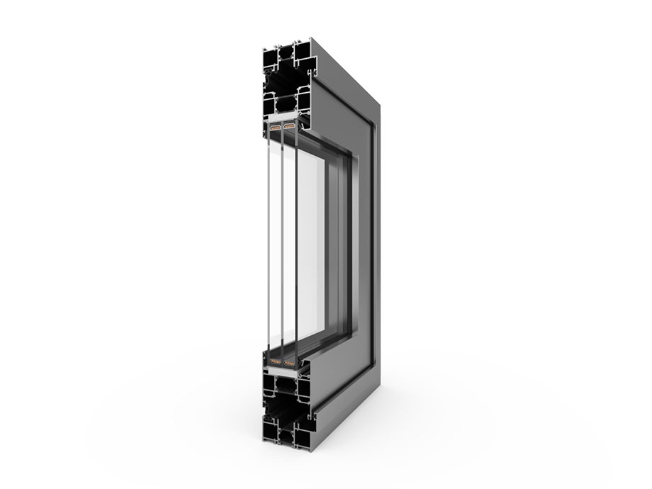 detail harmonicadeur vouwdeur aluminium mb86