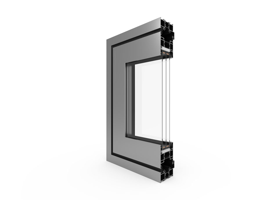 doorsnede harmonicadeur vouwdeur aluminium mb86